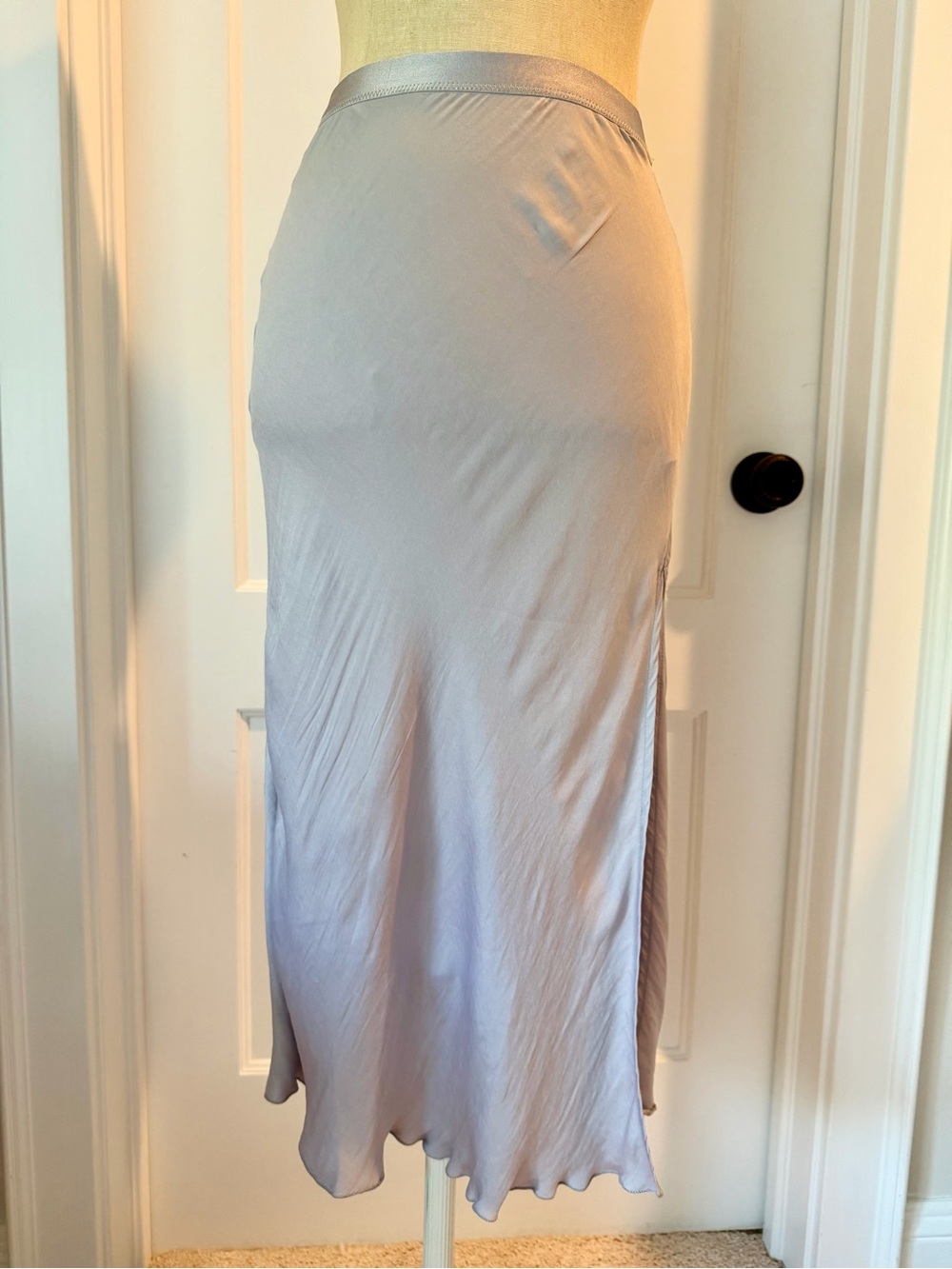 Free People Light Greyish Lavender Slip Midi Skirt - Women's